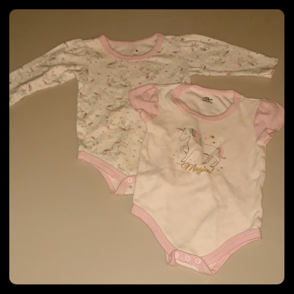 Set of 2 unicorn onesies